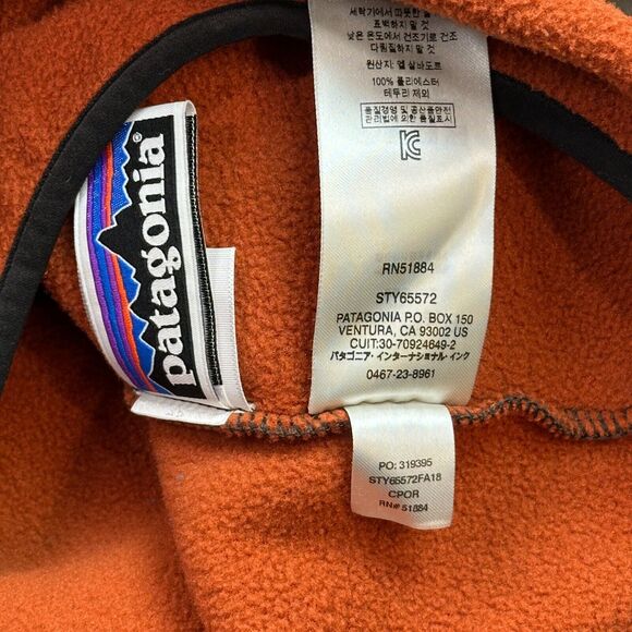 Patagonia Synchilla Snap T Jacket Boys Large Orange Gray 1/4 Snap Fleece 65572 - Picture 8 of 15